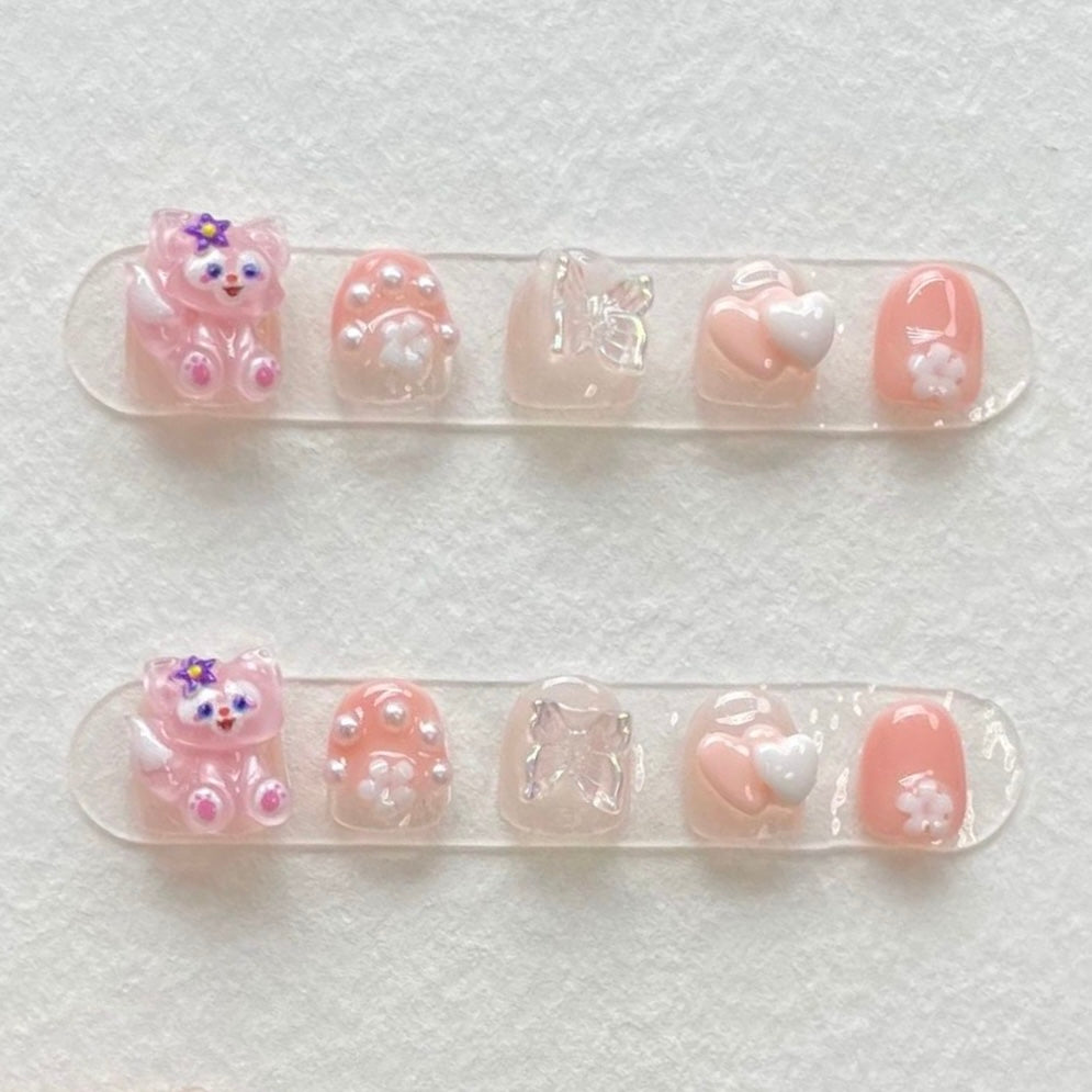 Pink Bell Handmade Kids Press-On Nails