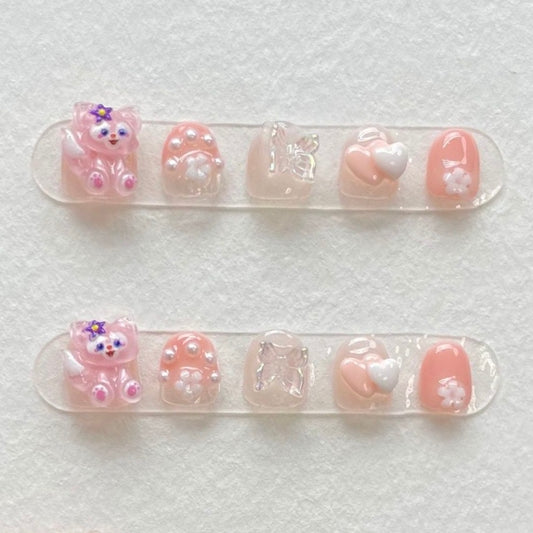 Pink Bell Handmade Kids Press-On Nails