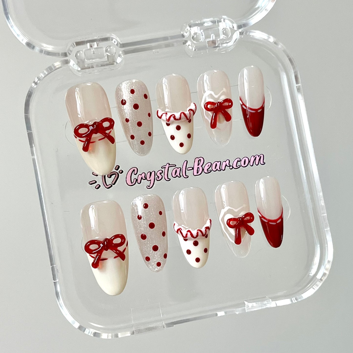 Dotted Red Bows Merry Christmas