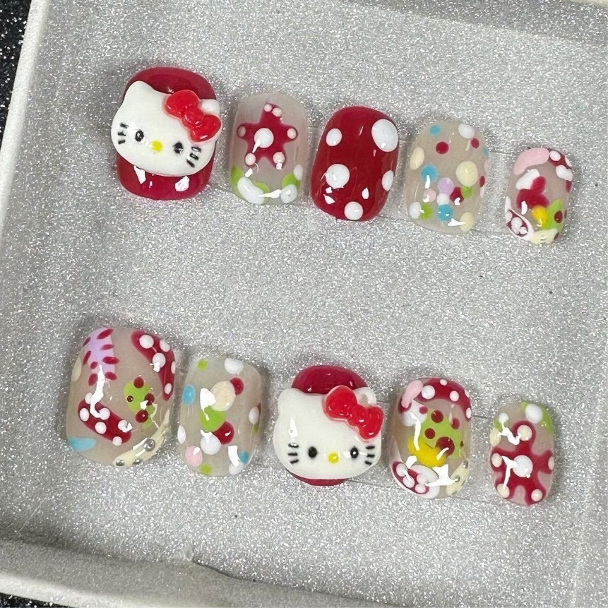 Short Red Strawberry HelloKitty🍓