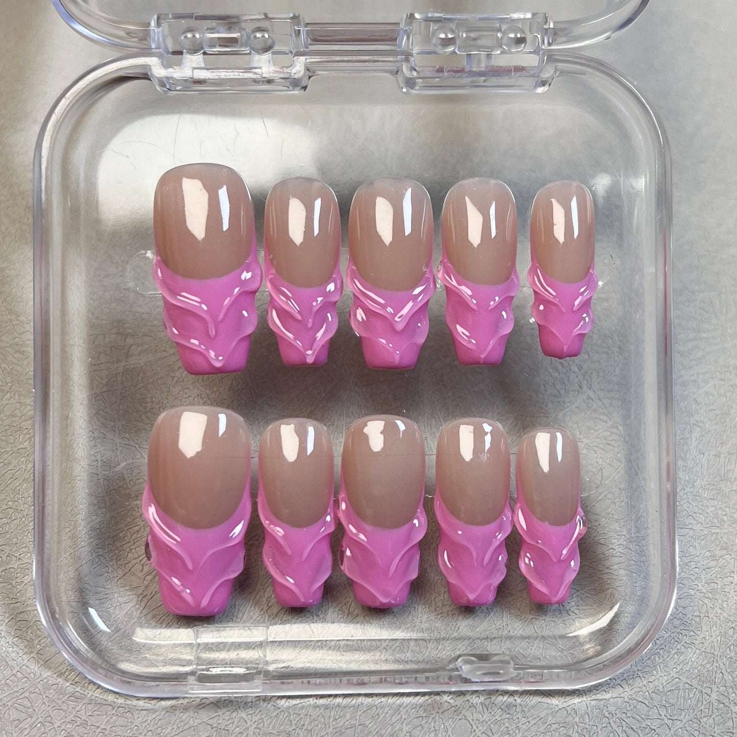 Barbie Pink Medium Square Nails