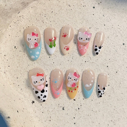 French Tulip Kitty Nails