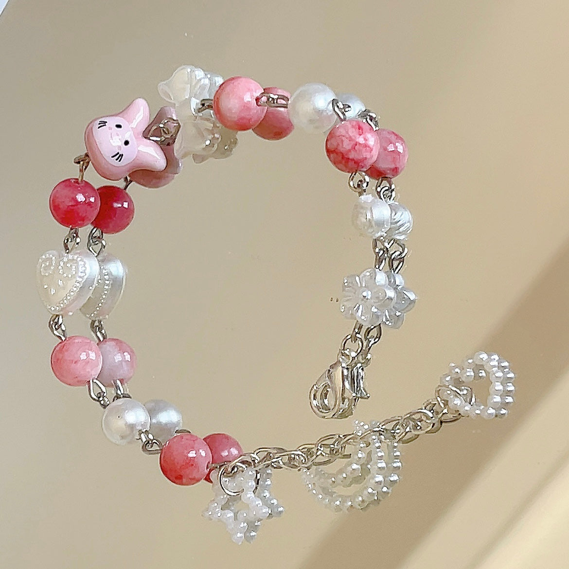 Vintage Pink Bunny Bracelet