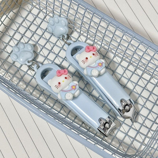 2Pcs Blue HKitty Nail Clippers Keychains