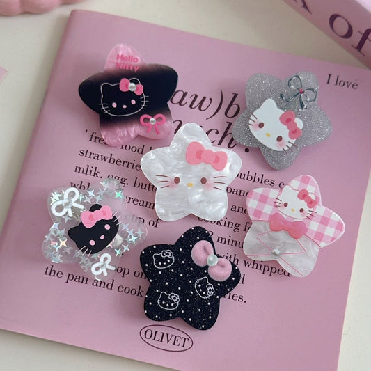 6Pcs Star Kitty Hair Clips