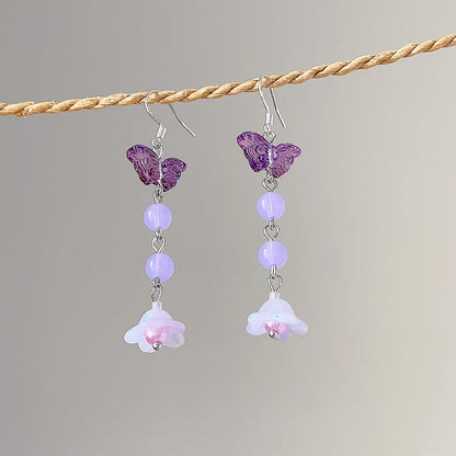 Purple Butterfly Earrings