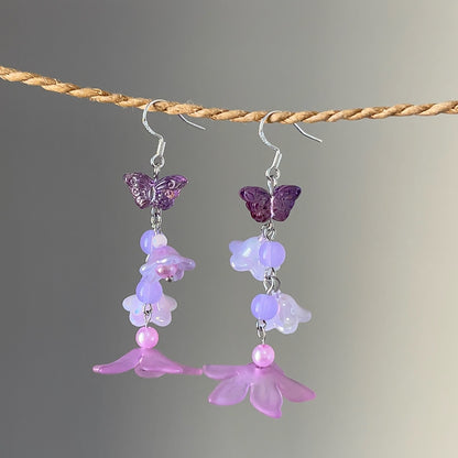 Purple Flower Earrings