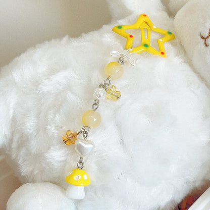 Yellow Mushroom Star Hairchains