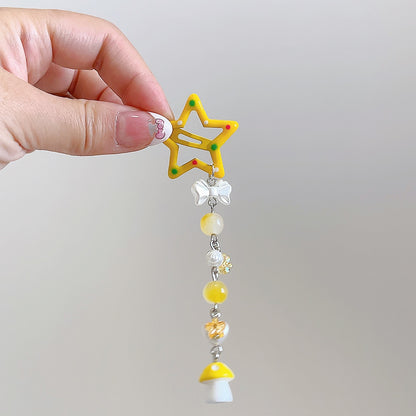 Yellow Mushroom Star Hairchains