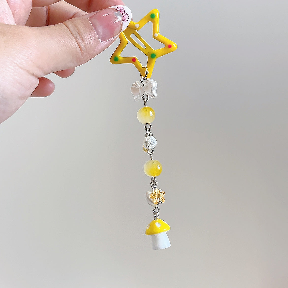 Yellow Mushroom Star Hairchains