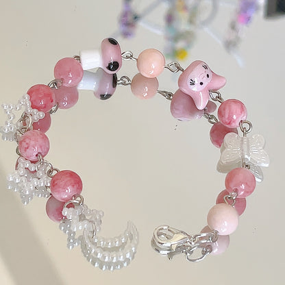 Pink mushroom bunny Bracelet