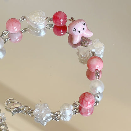 Vintage Pink Bunny Bracelet