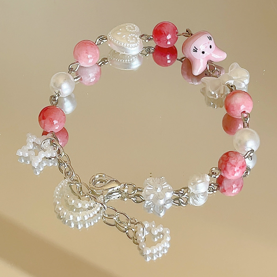 Vintage Pink Bunny Bracelet