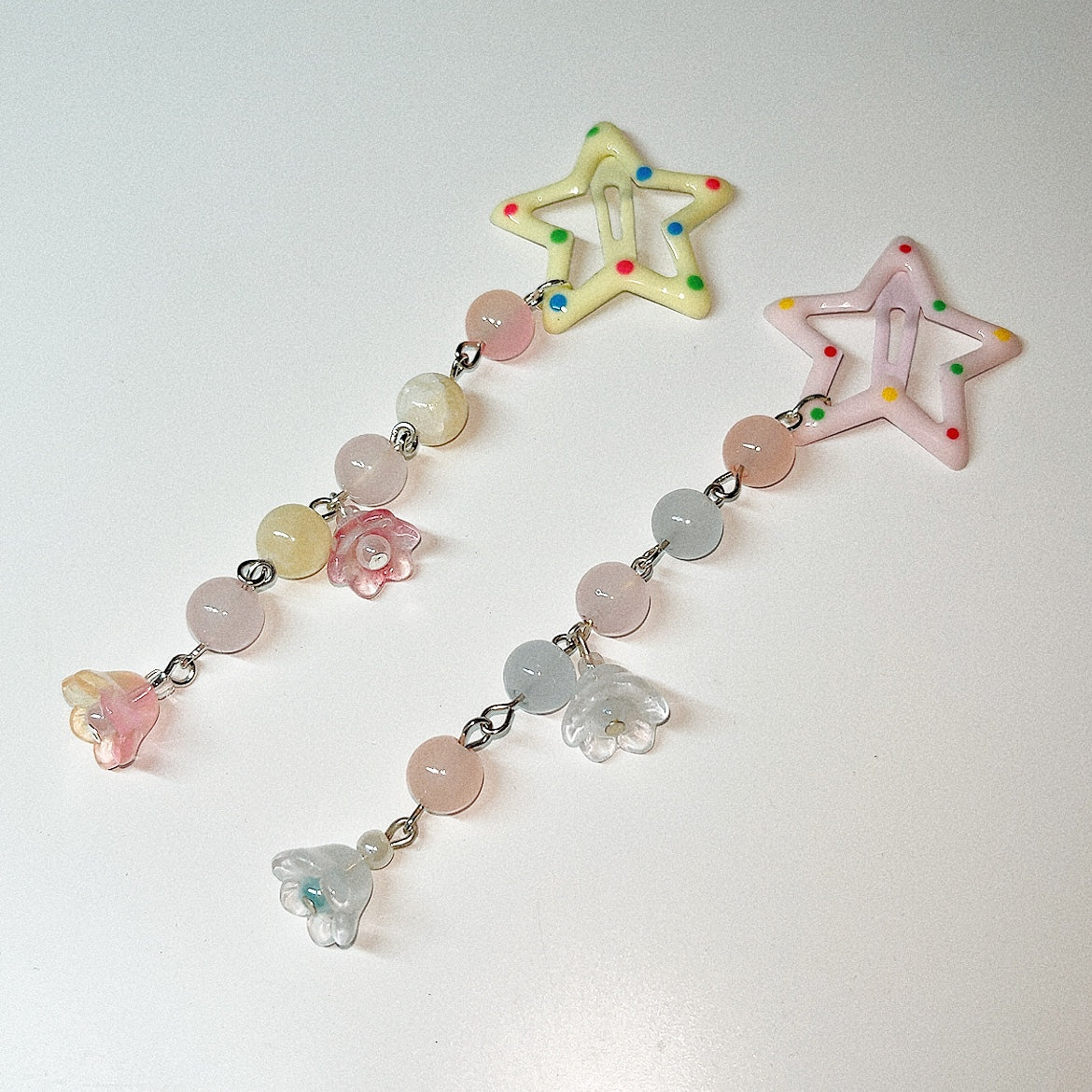 Light Pink Yellow Star Hairchains