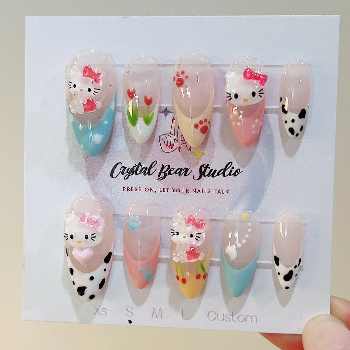 French Tulip Kitty Nails