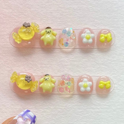 Pompompurin Handmade Kids Press-On Nails