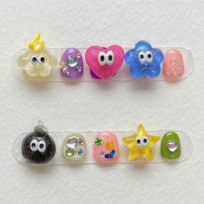 Colorful Jellybeans Handmade Kids Press-On Nails