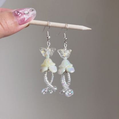 Yellow Butterfly Jellyfish Earrings