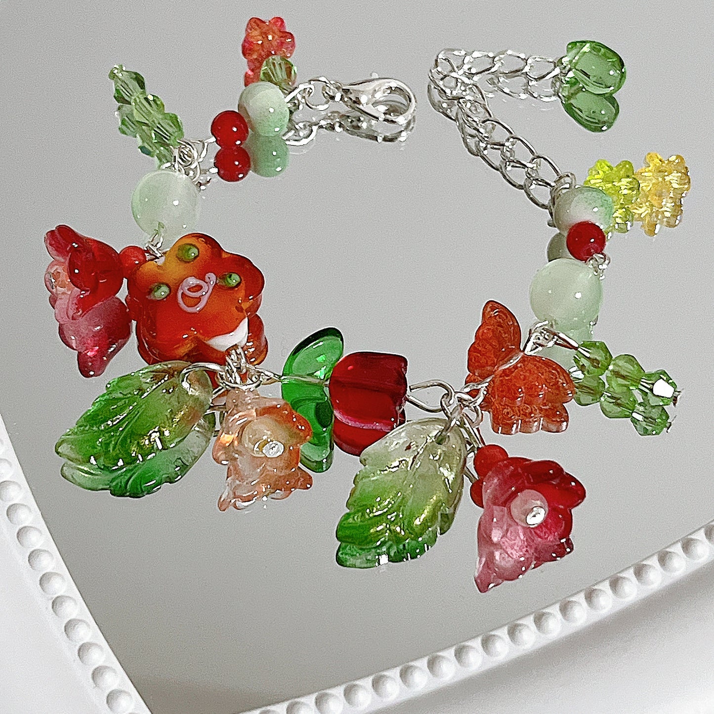 Red Flowers Bracelet