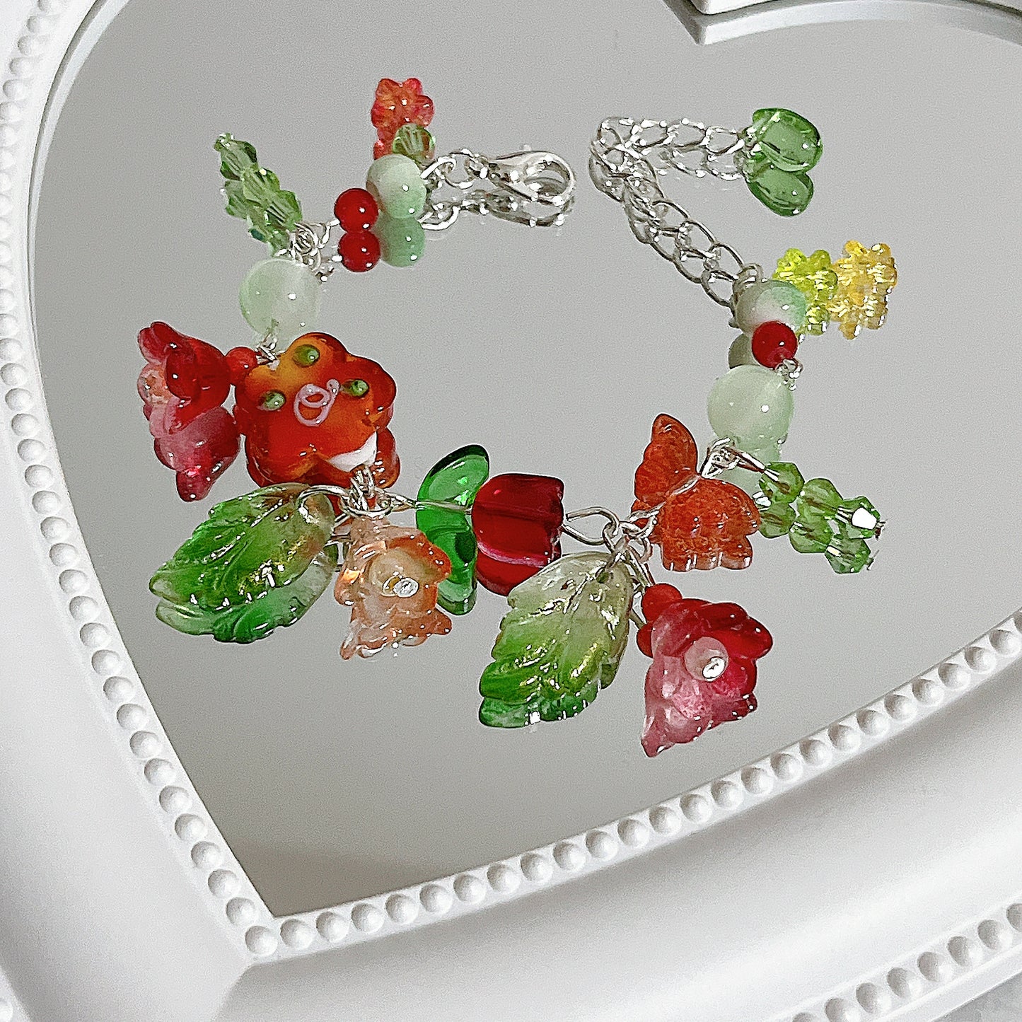 Red Flowers Bracelet