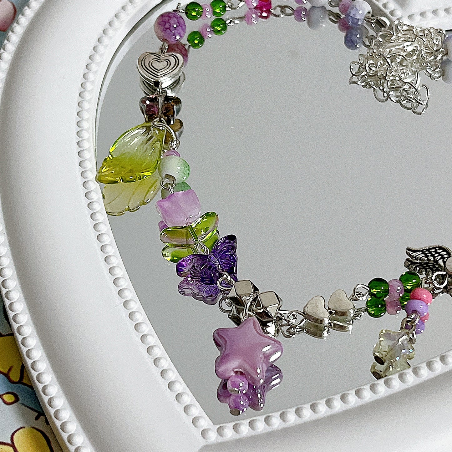 Purple Star & Butterfly Tulip Necklace