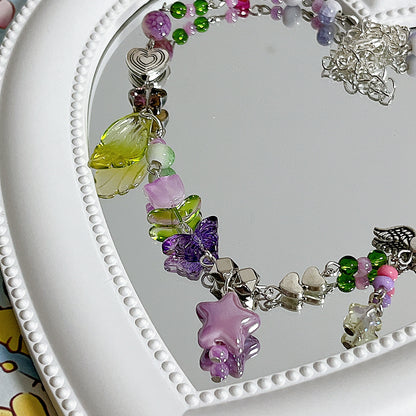 Purple Star & Butterfly Tulip Necklace